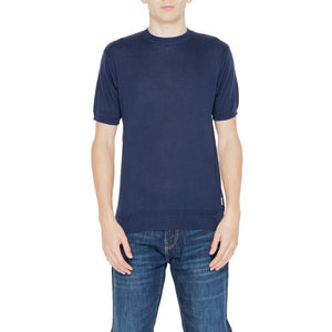 Blauer Baumwollpullover