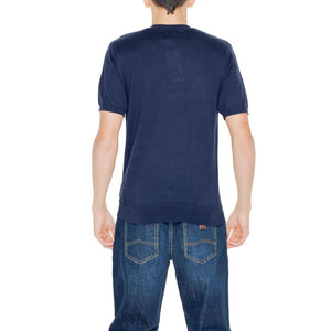 Blauer Baumwollpullover