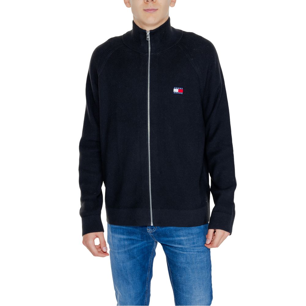 Schwarzer Baumwoll-Cardigan