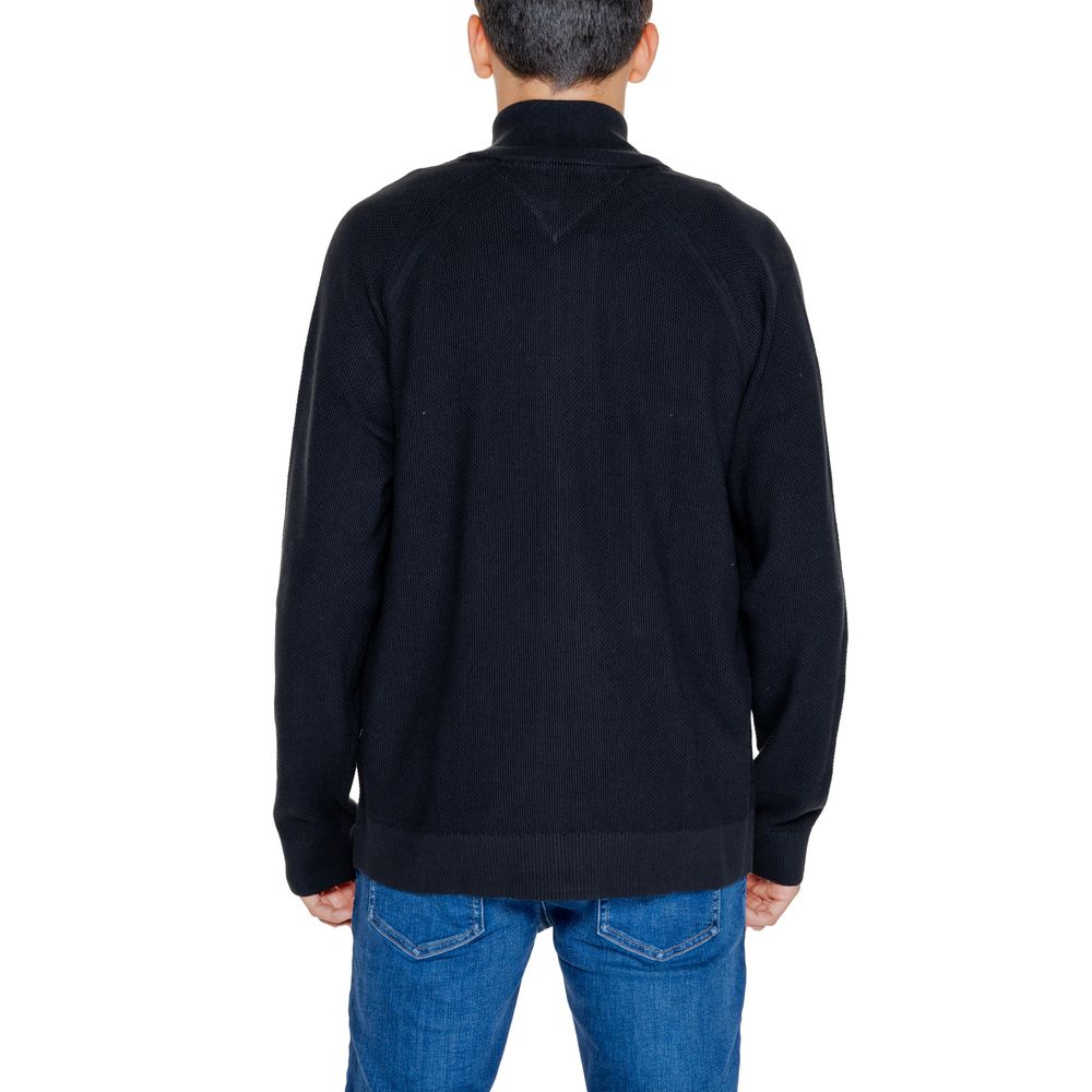 Schwarzer Baumwoll-Cardigan