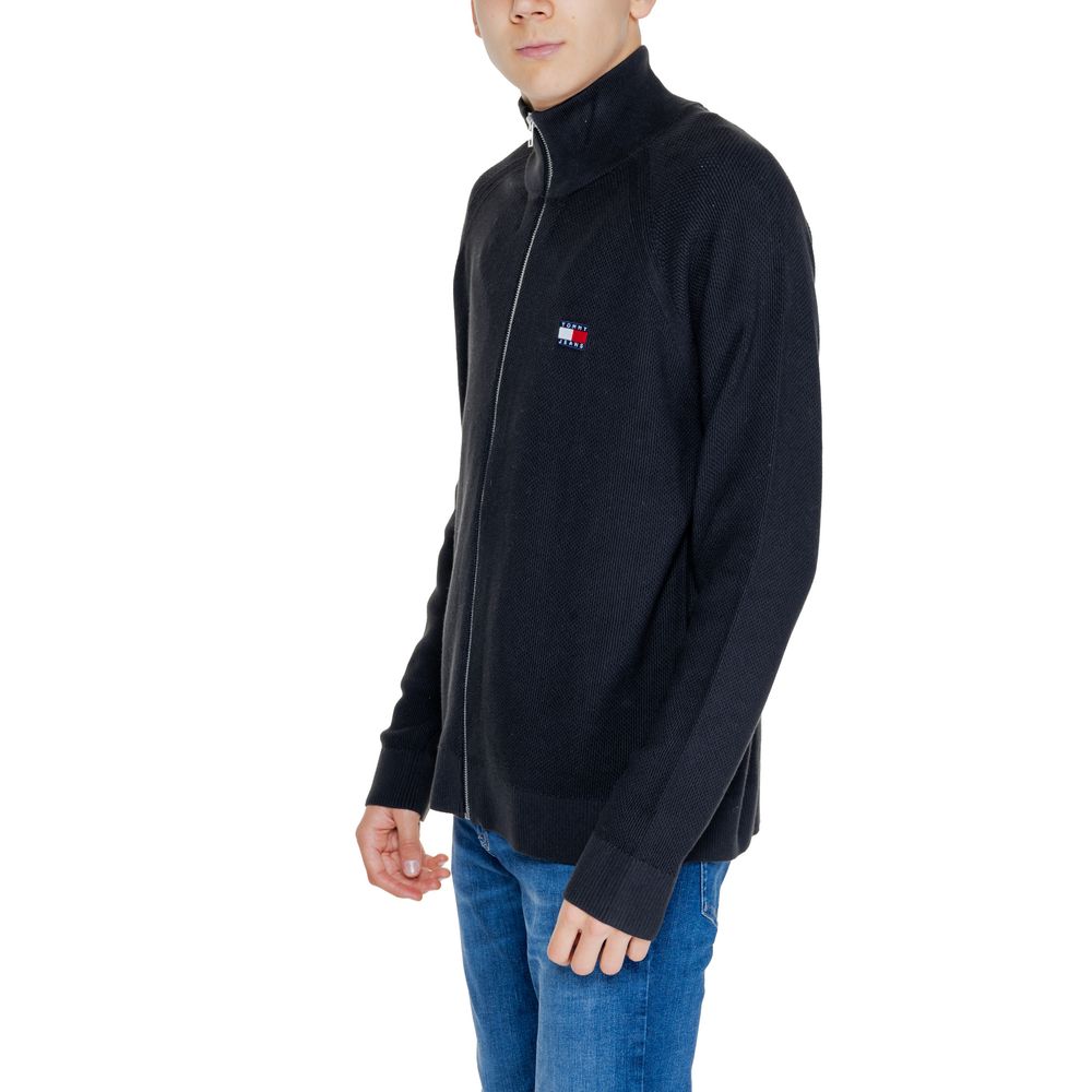 Schwarzer Baumwoll-Cardigan