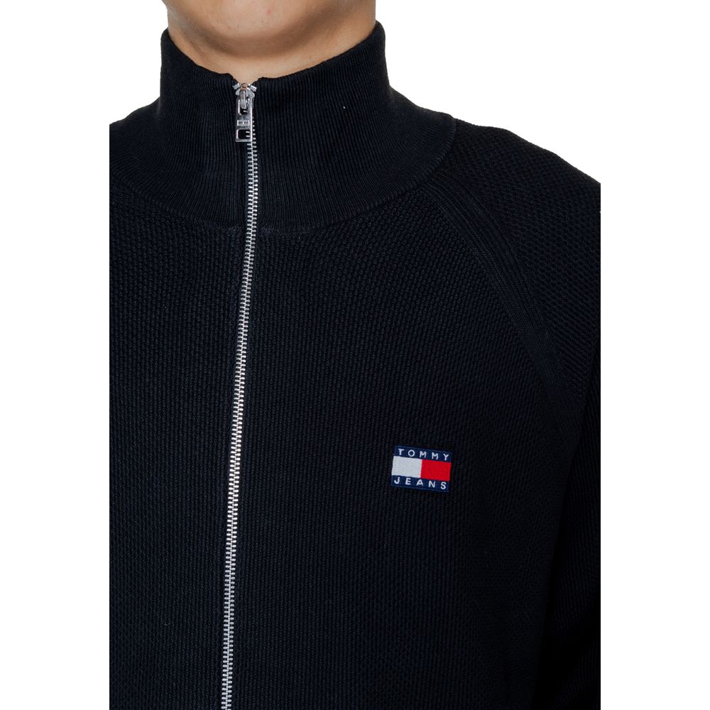 Schwarzer Baumwoll-Cardigan
