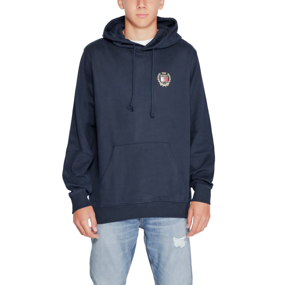 Blauer Kapuzenpullover aus Baumwolle