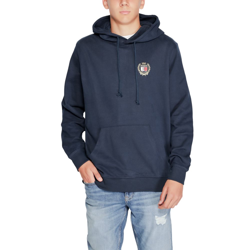 Blauer Kapuzenpullover aus Baumwolle