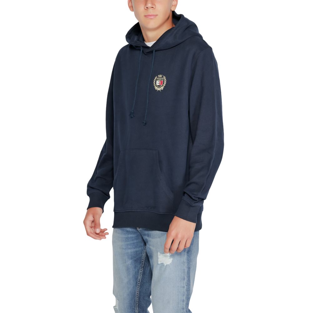 Blauer Kapuzenpullover aus Baumwolle