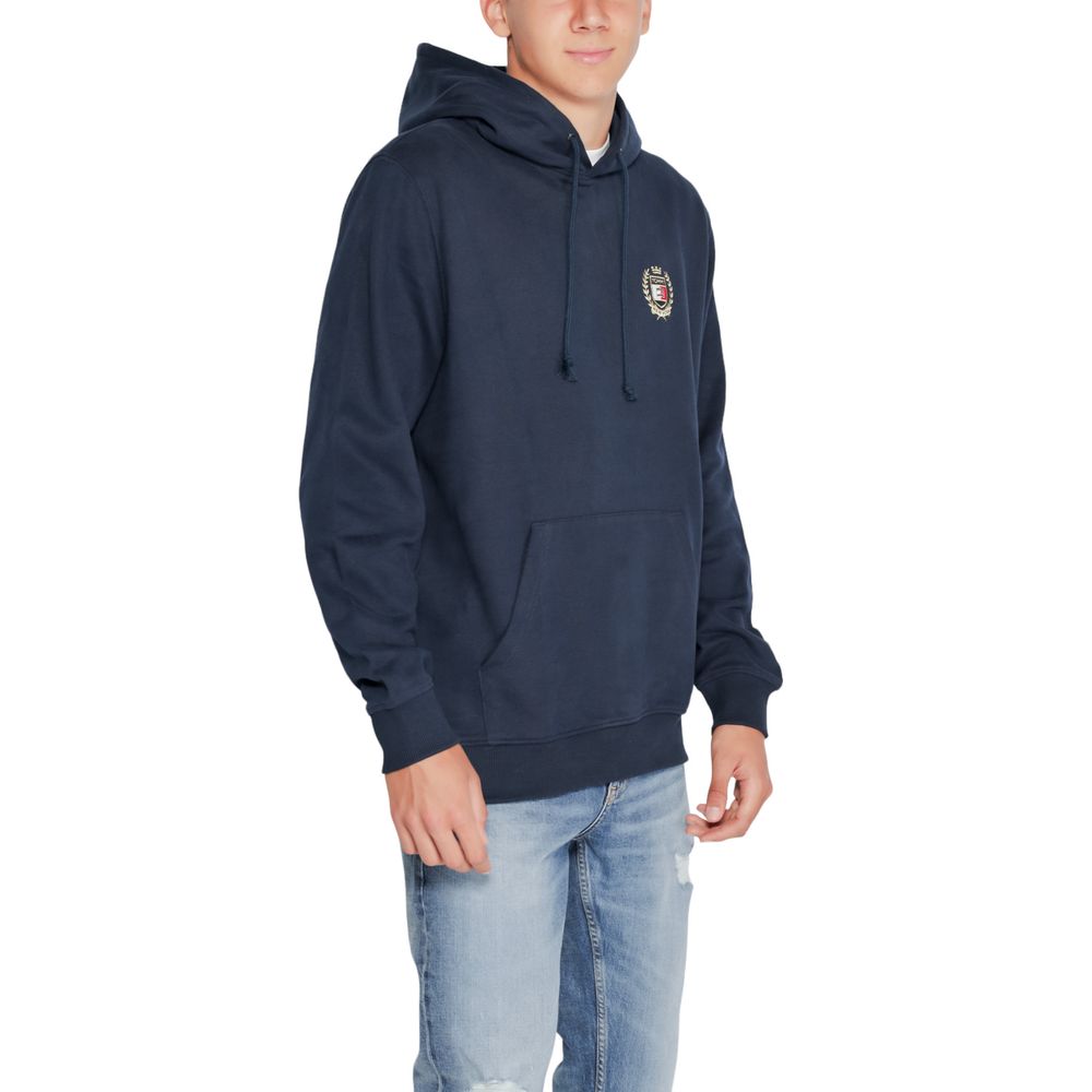 Blauer Kapuzenpullover aus Baumwolle