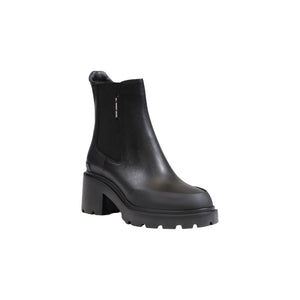 Schwarze Lederstiefelette
