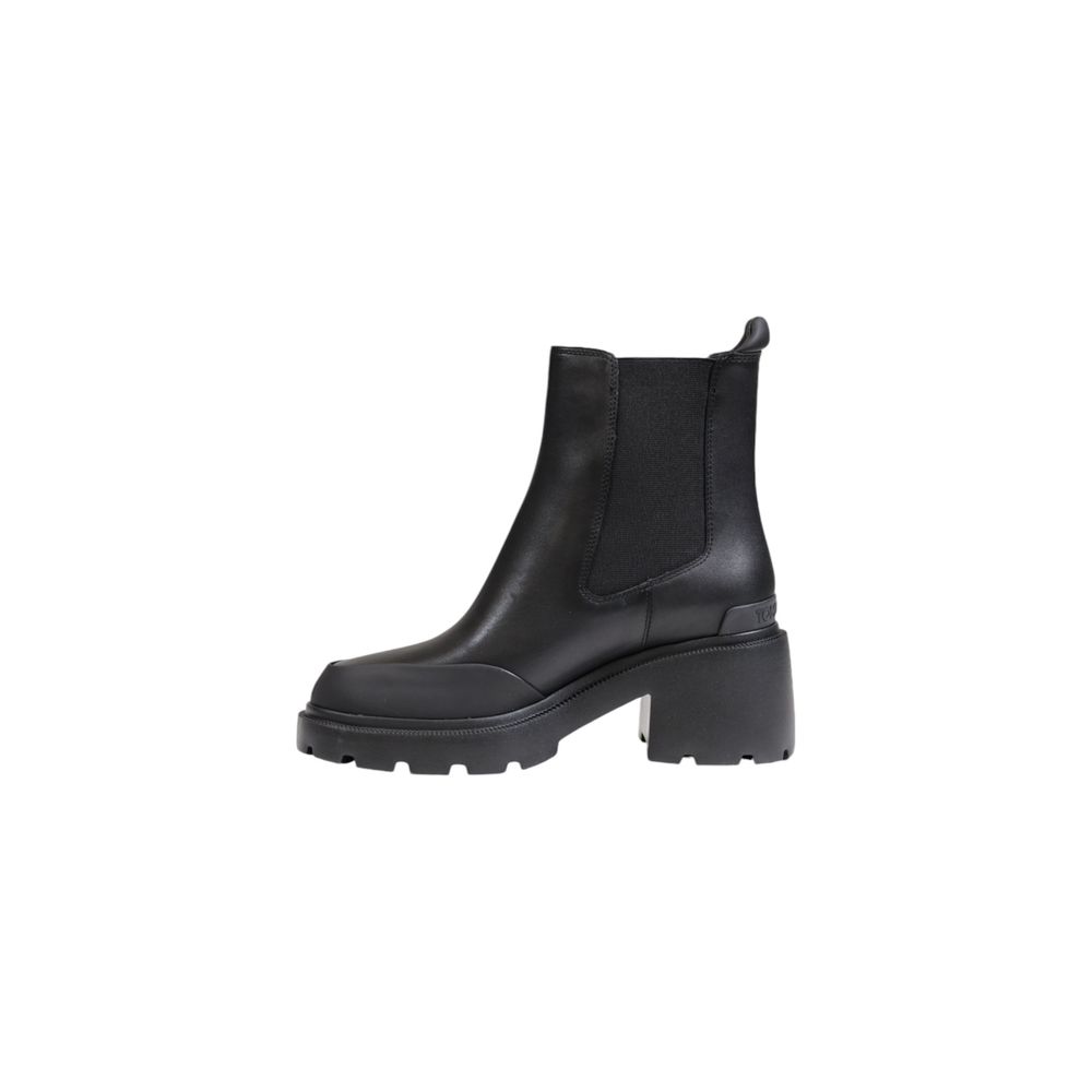 Schwarze Lederstiefelette