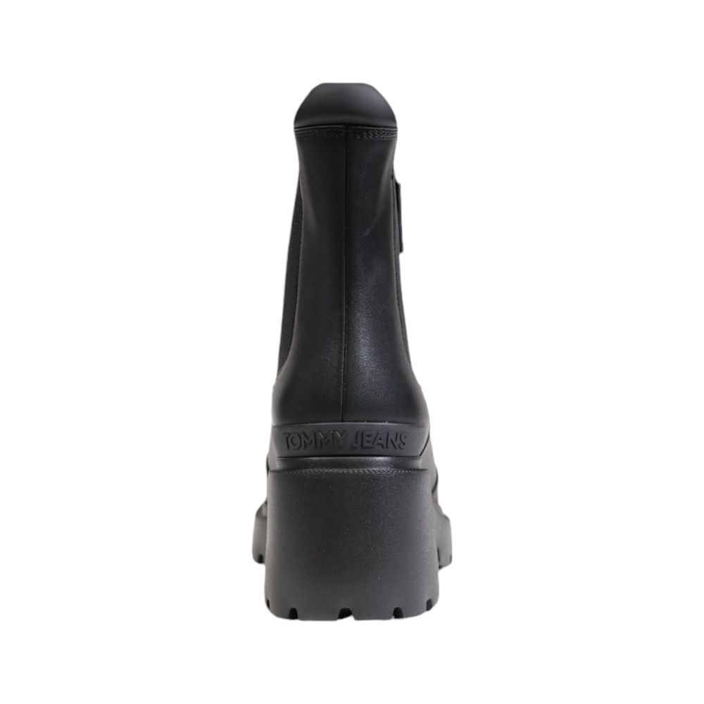 Schwarze Lederstiefelette