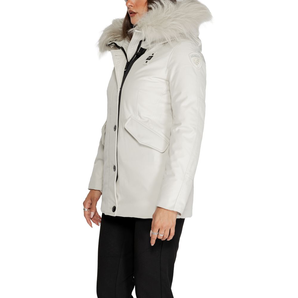 Weißer Polyesterparka