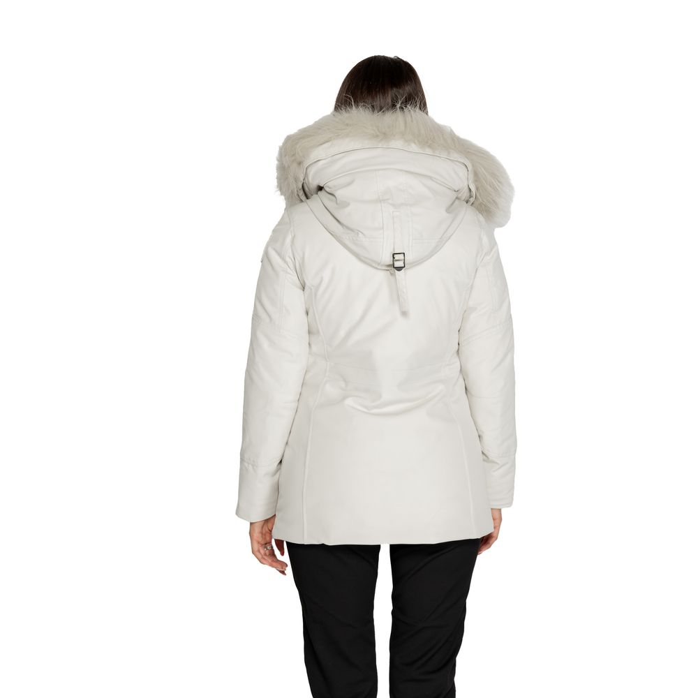 Weißer Polyesterparka