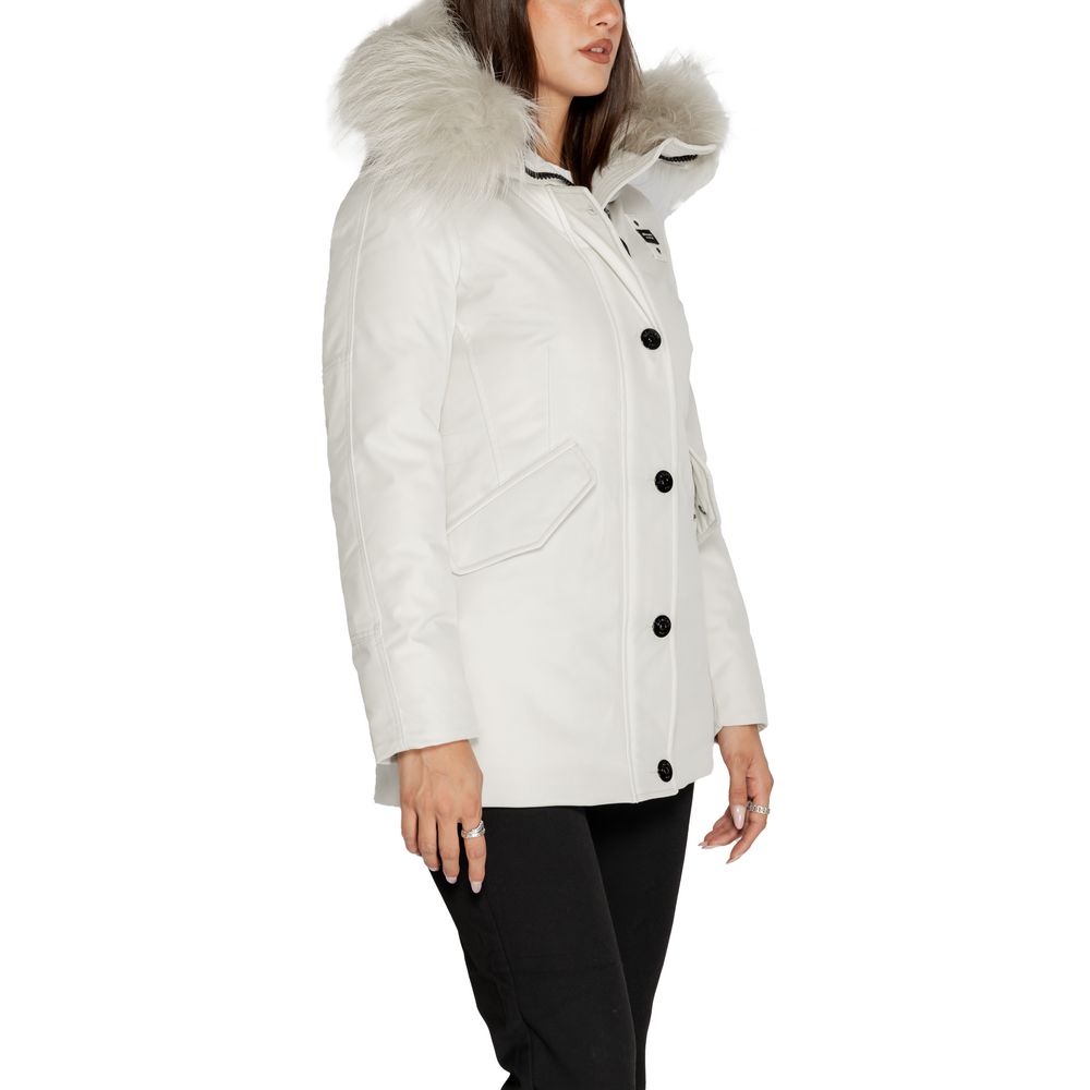 Weißer Polyesterparka