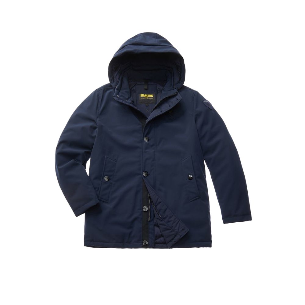 Blauer Parka aus Polyethylen