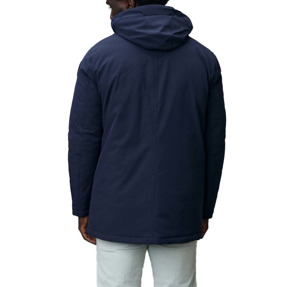 Blauer Parka aus Polyethylen