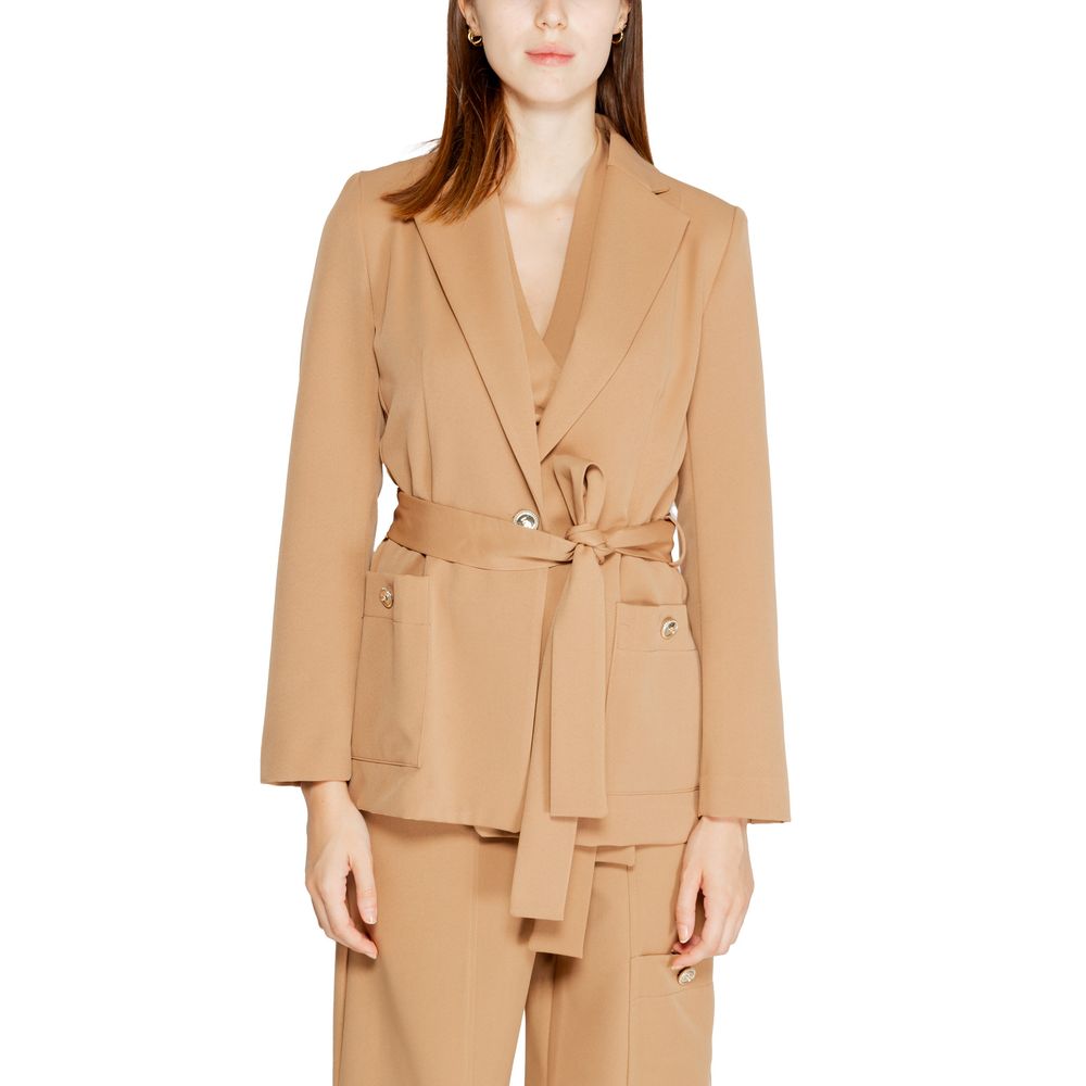 Beigefarbener Polyester-Blazer