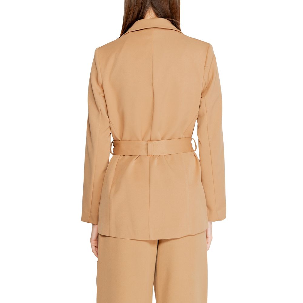 Beigefarbener Polyester-Blazer