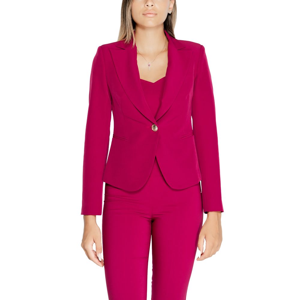 Bordeauxfarbener Polyester-Blazer