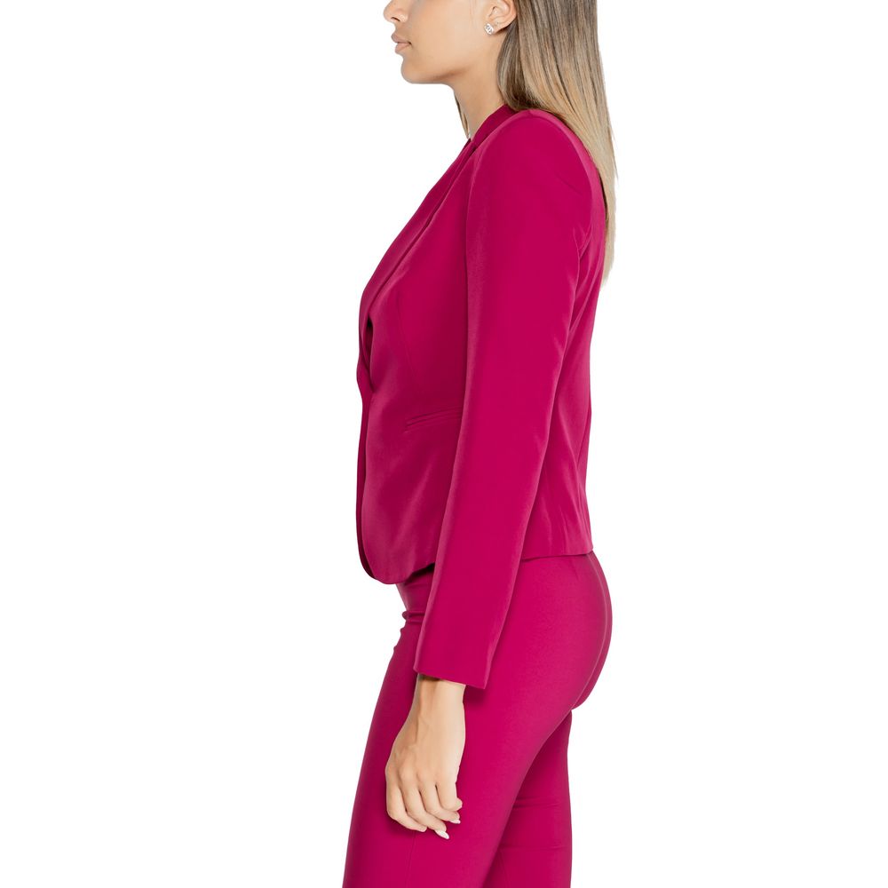 Bordeauxfarbener Polyester-Blazer