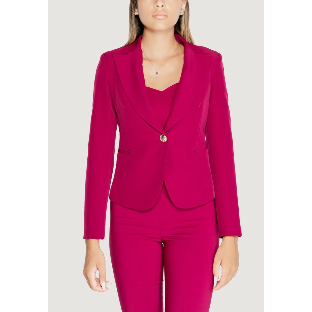 Bordeauxfarbener Polyester-Blazer