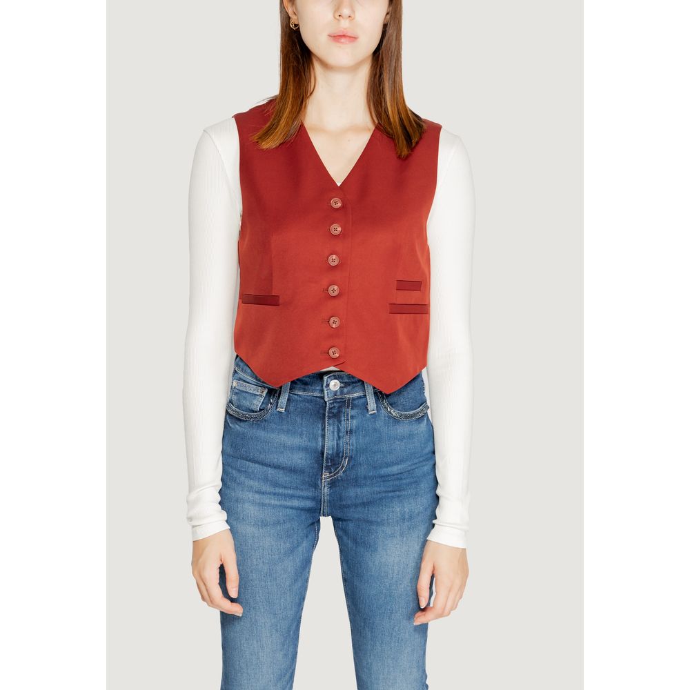 Red Polyester Waistcoat