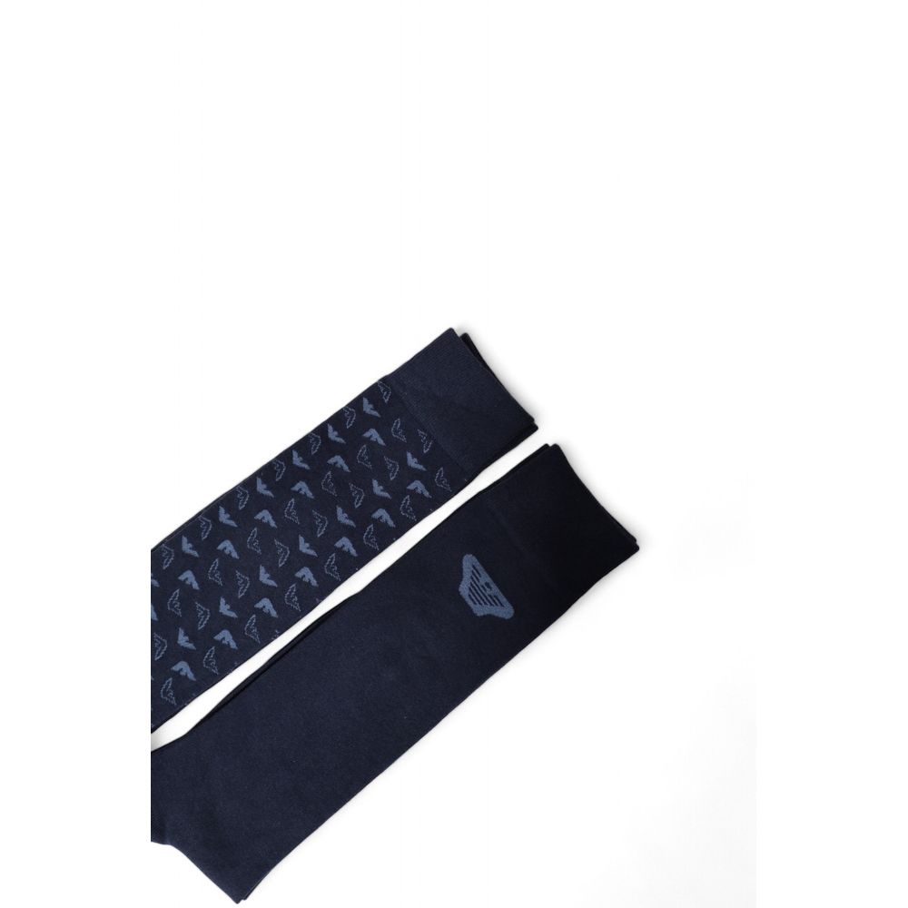 Blaue Baumwollsocke