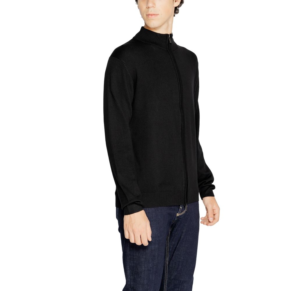 Schwarzer Viskose-Cardigan