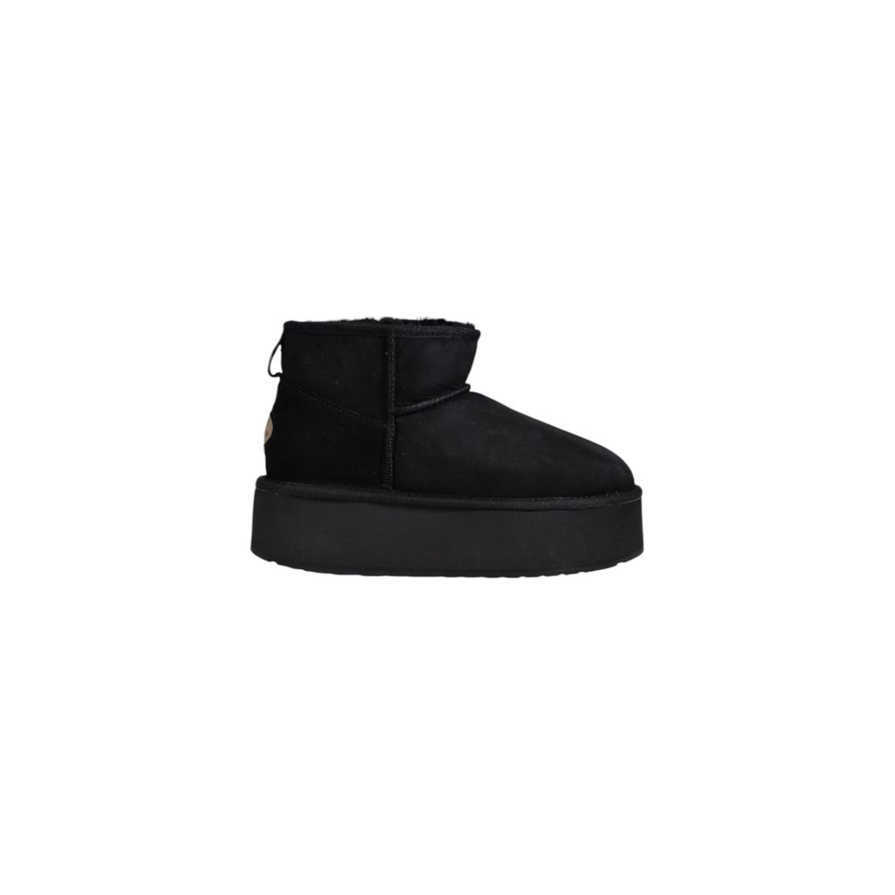 Schwarze Lederstiefelette