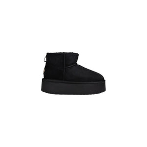 Schwarze Lederstiefelette