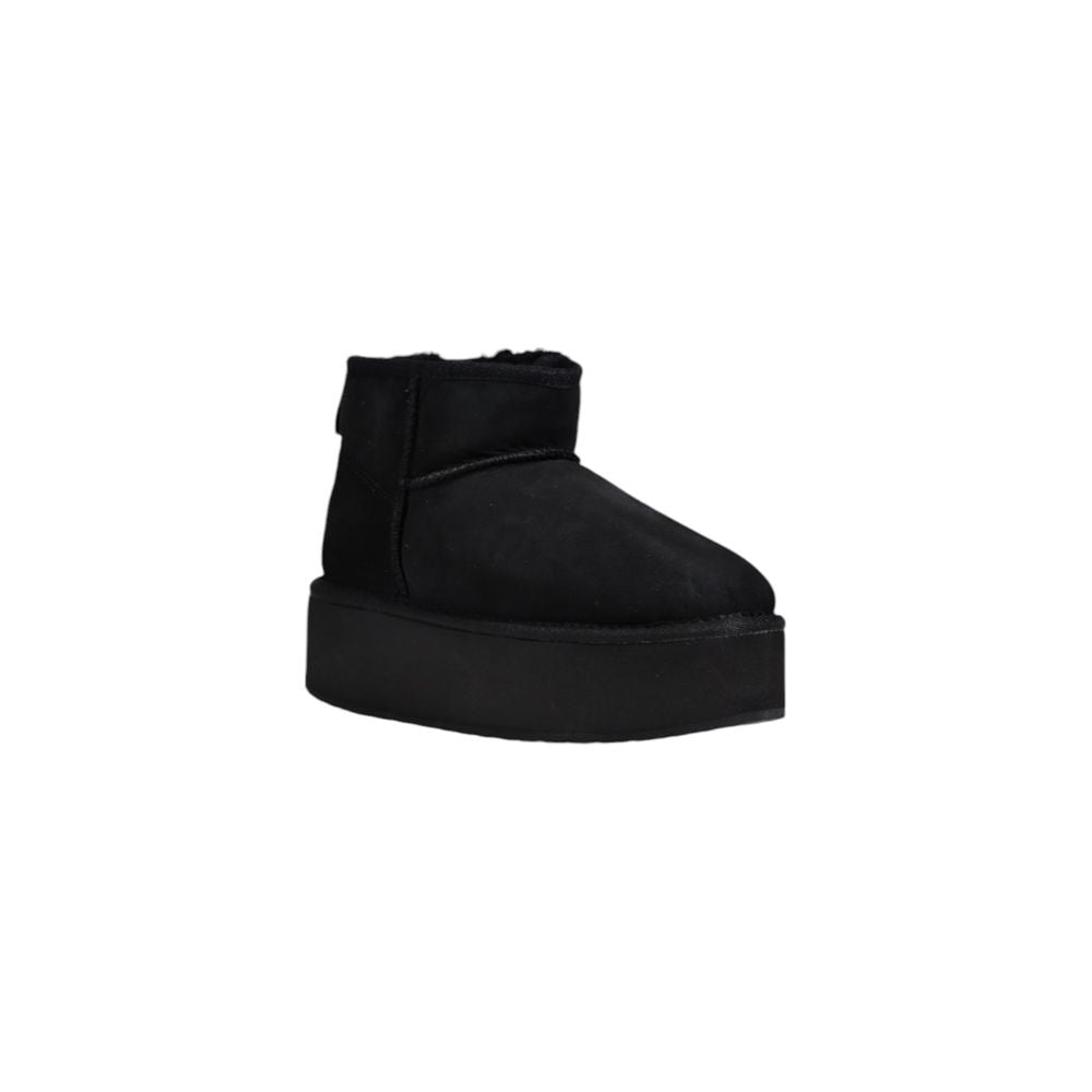Schwarze Lederstiefelette