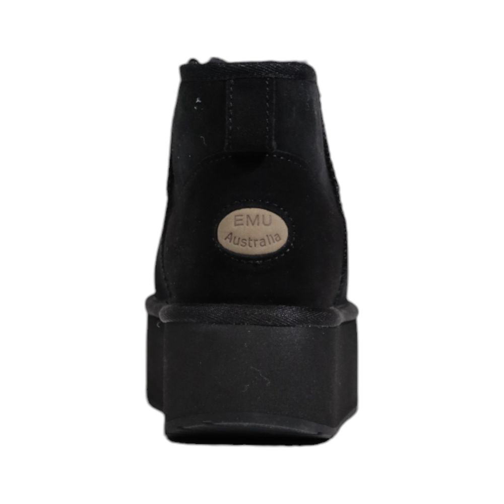 Schwarze Lederstiefelette