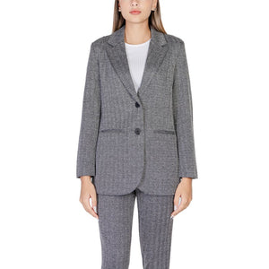 Schwarzer Polyester-Blazer