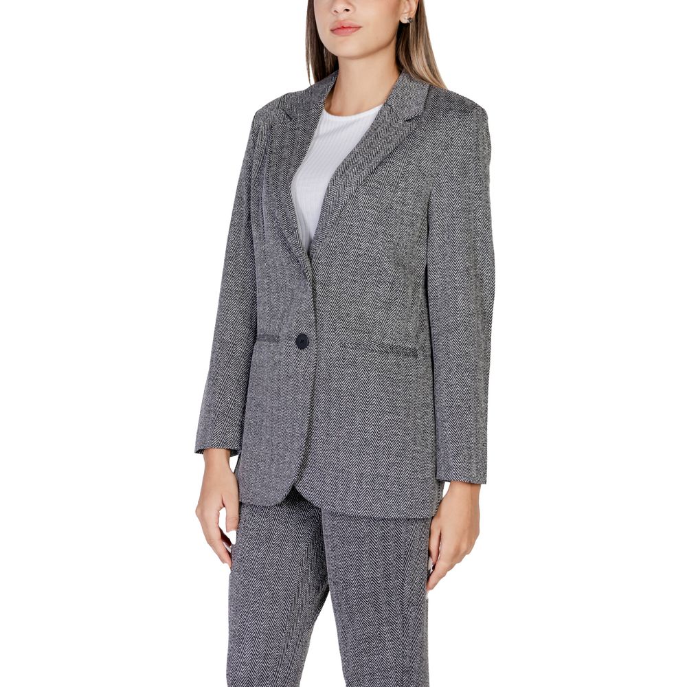 Schwarzer Polyester-Blazer
