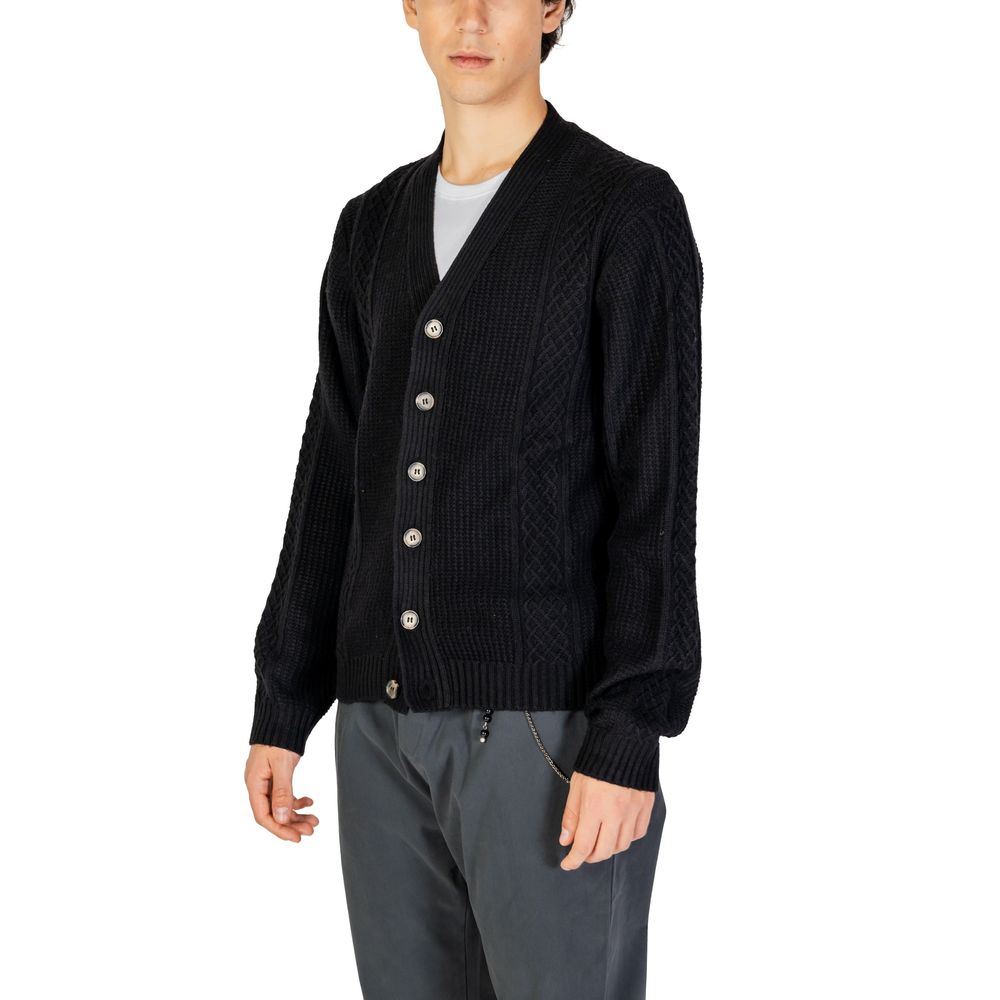 Schwarzer Polyester-Cardigan