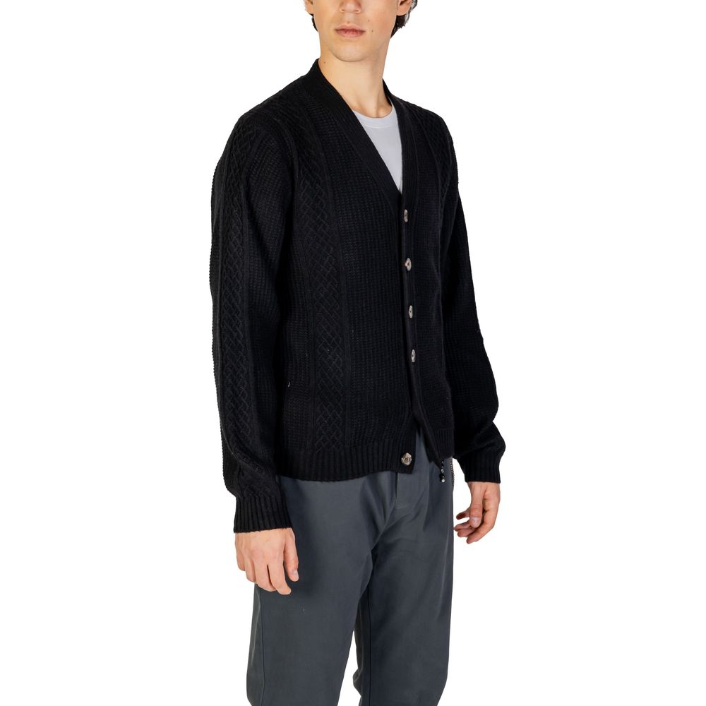Schwarzer Polyester-Cardigan