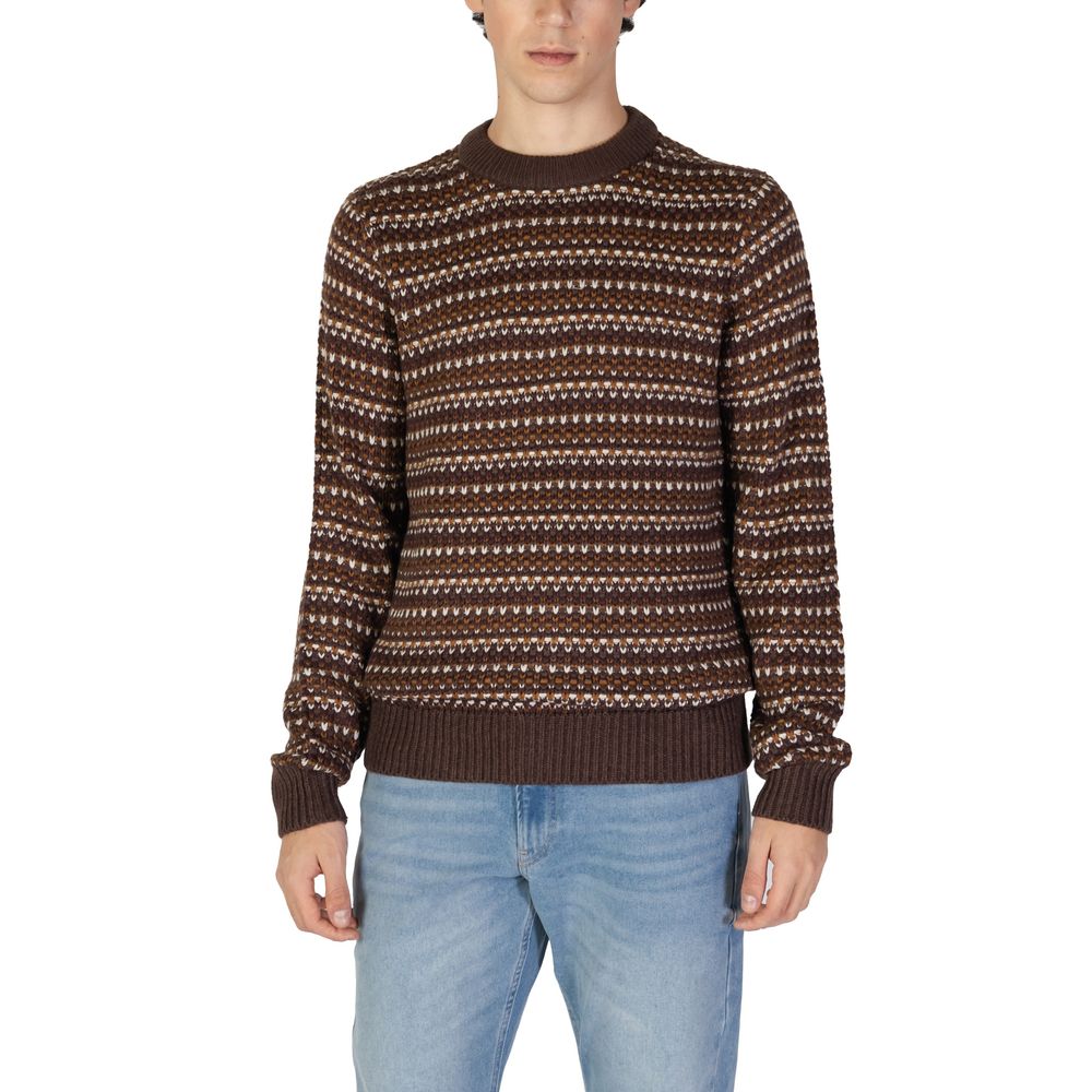 Brauner Baumwollpullover