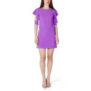 Purple Polyester Midi