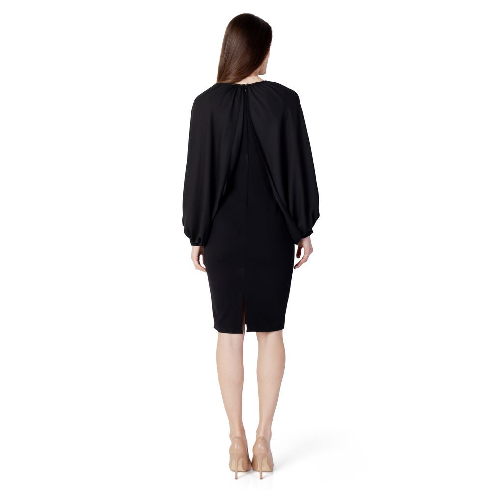 Schwarz Polyester Lang