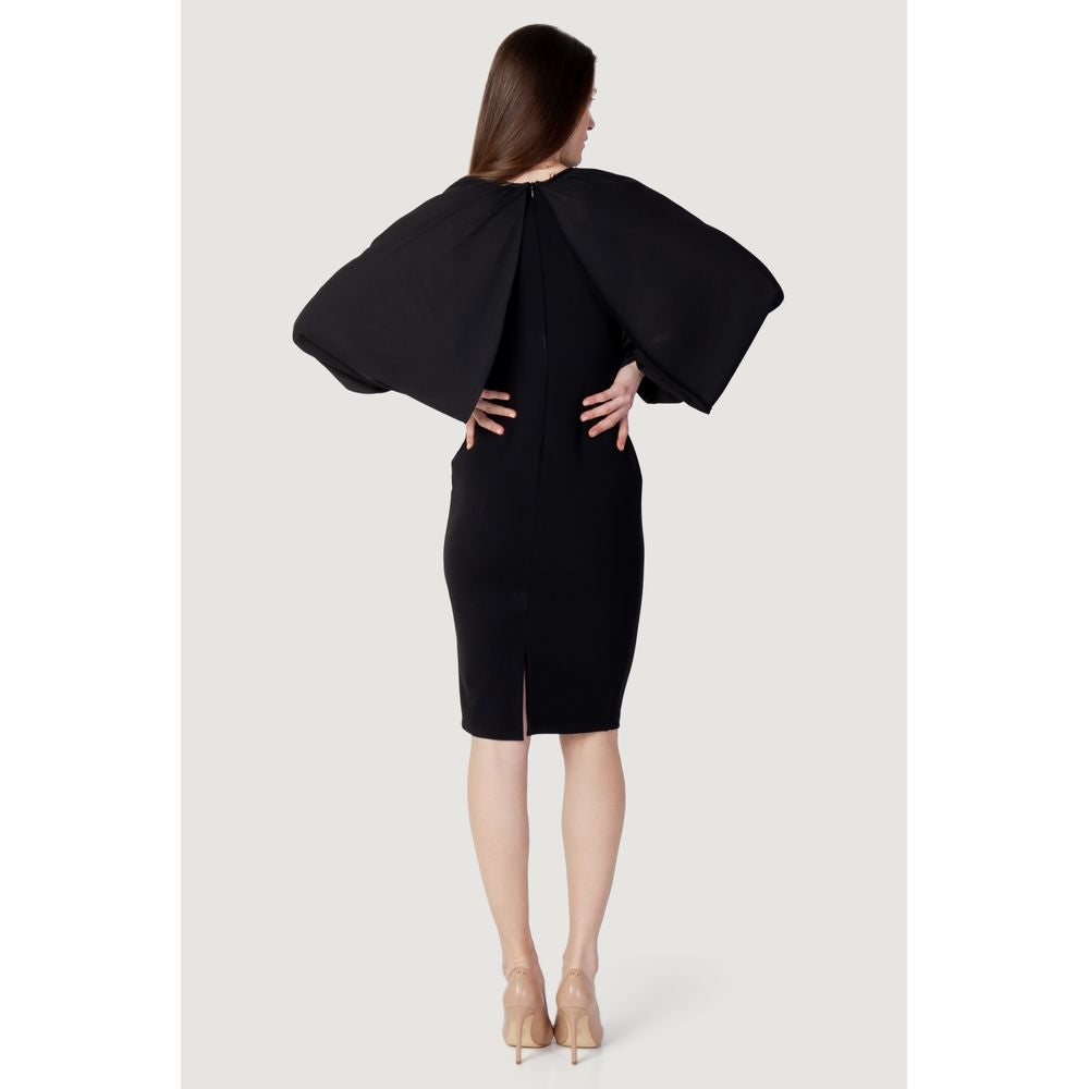 Schwarz Polyester Lang