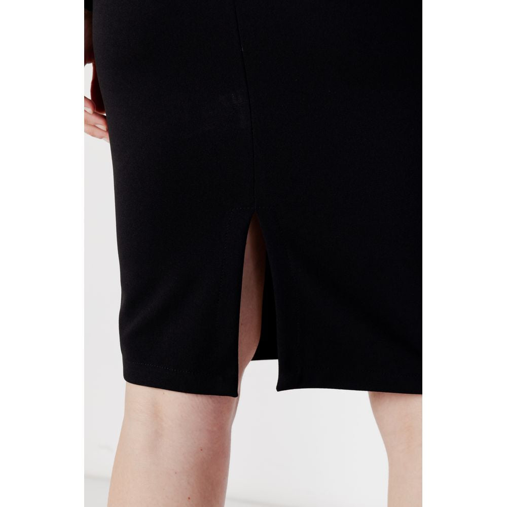 Schwarz Polyester Lang