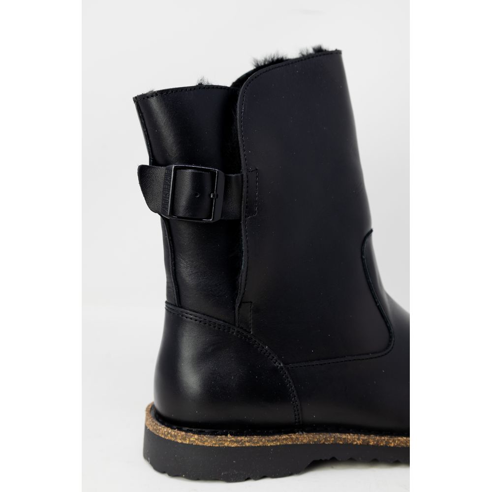 Schwarze Lederstiefelette