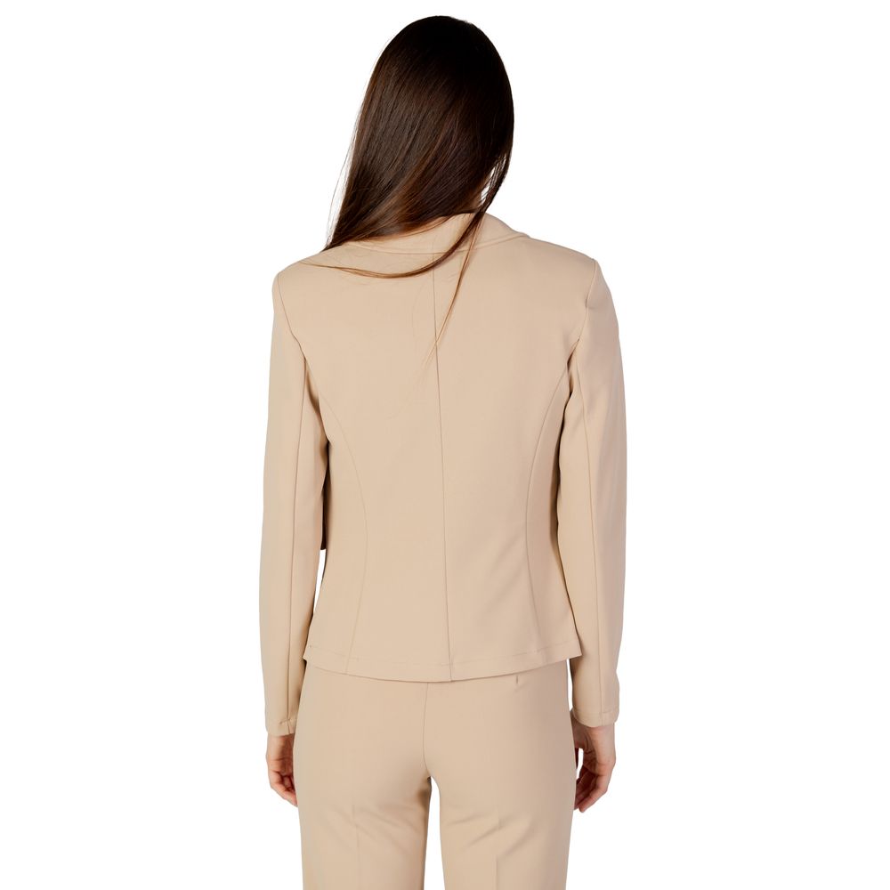 Beigefarbener Polyester-Blazer