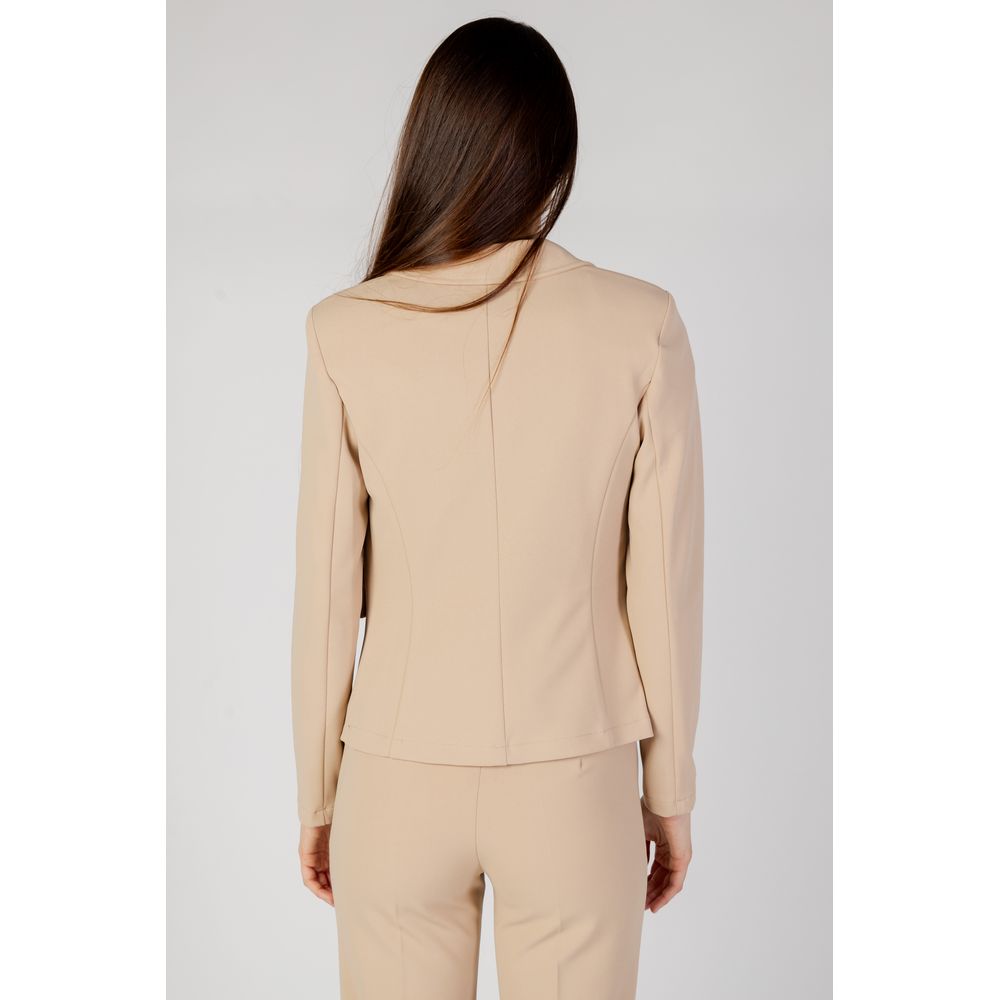 Beigefarbener Polyester-Blazer