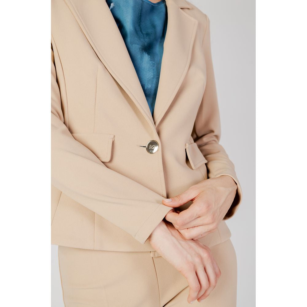 Beigefarbener Polyester-Blazer