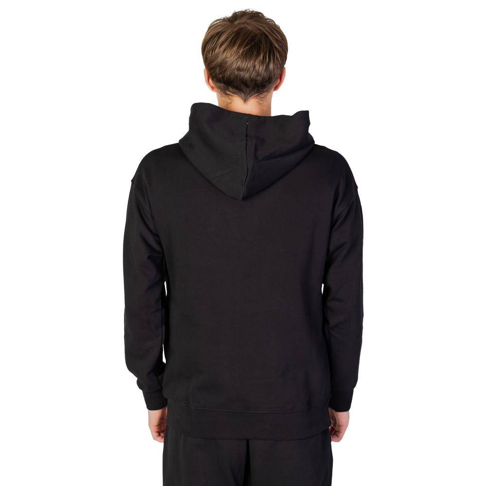 Schwarzer Kapuzenpullover aus Baumwolle