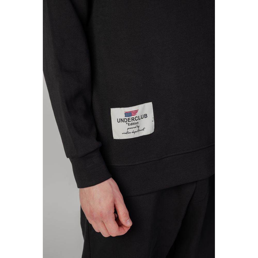 Schwarzer Kapuzenpullover aus Baumwolle