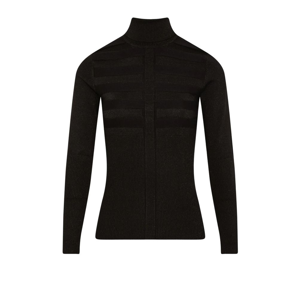 Schwarzer Rollkragenpullover aus Viskose