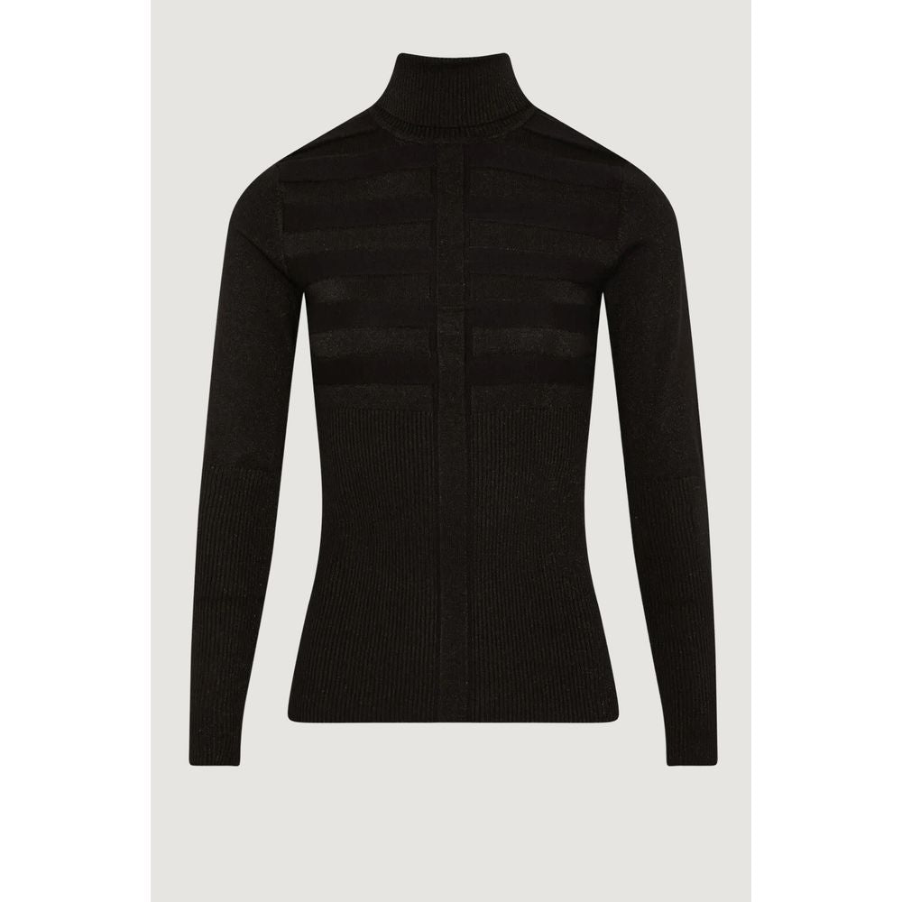 Schwarzer Rollkragenpullover aus Viskose
