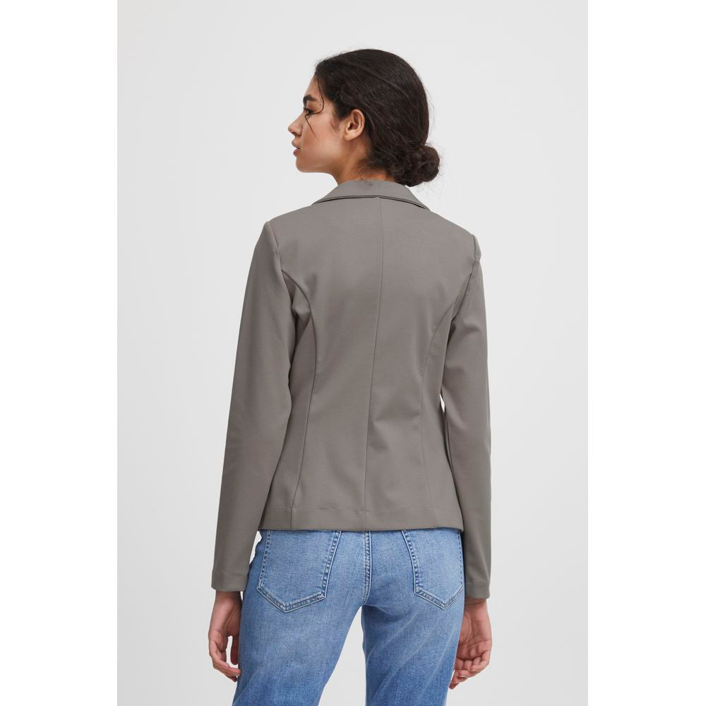 Grauer Polyester-Blazer