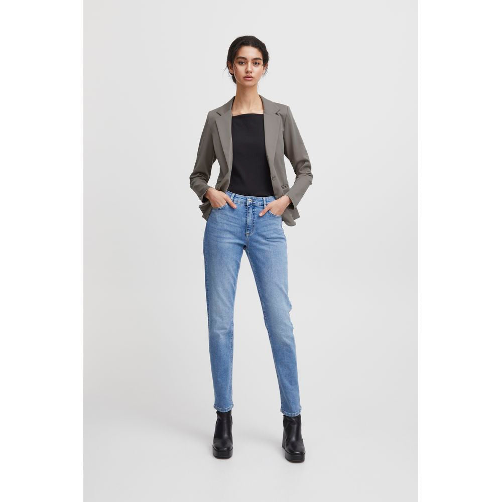 Grauer Polyester-Blazer