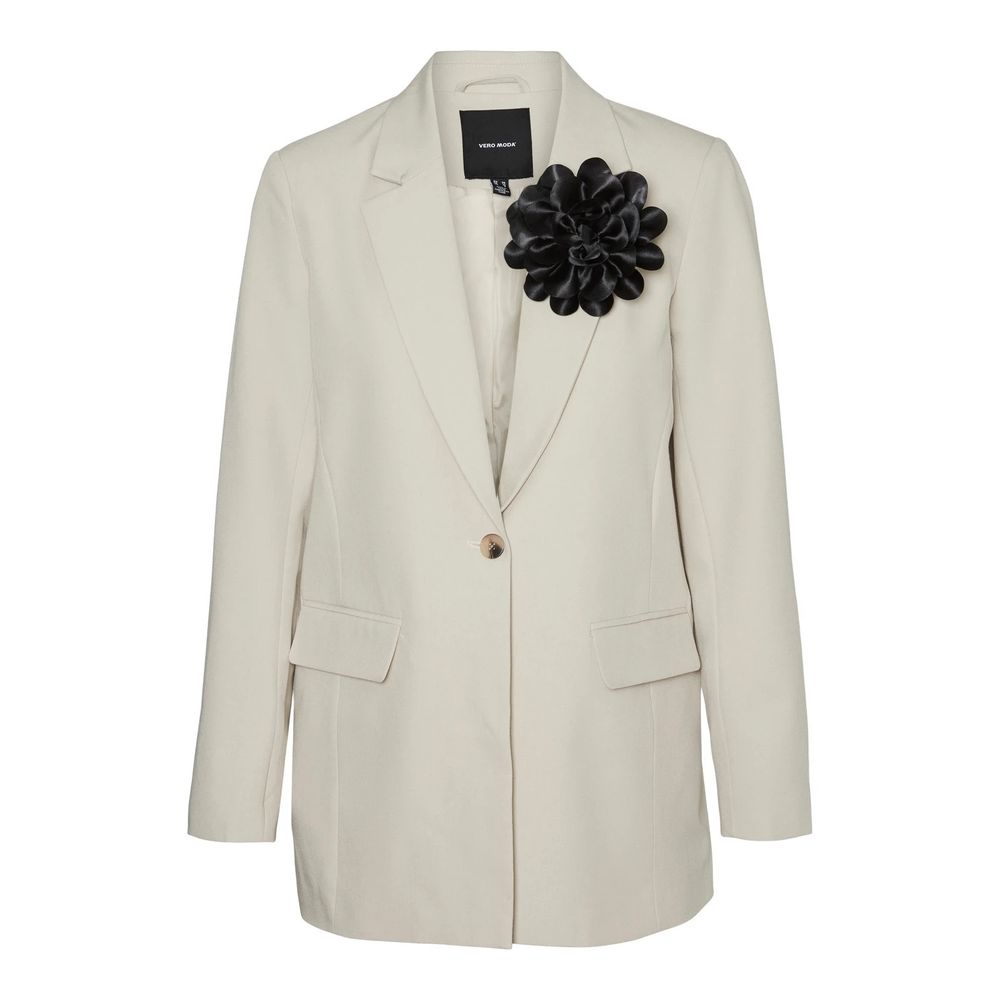 Beigefarbener Polyester-Blazer